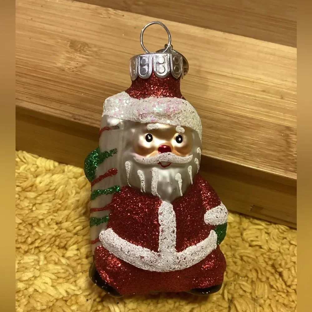 Christopher Radko Celebrations Glittering Santa Hand Blown Glass Ornament